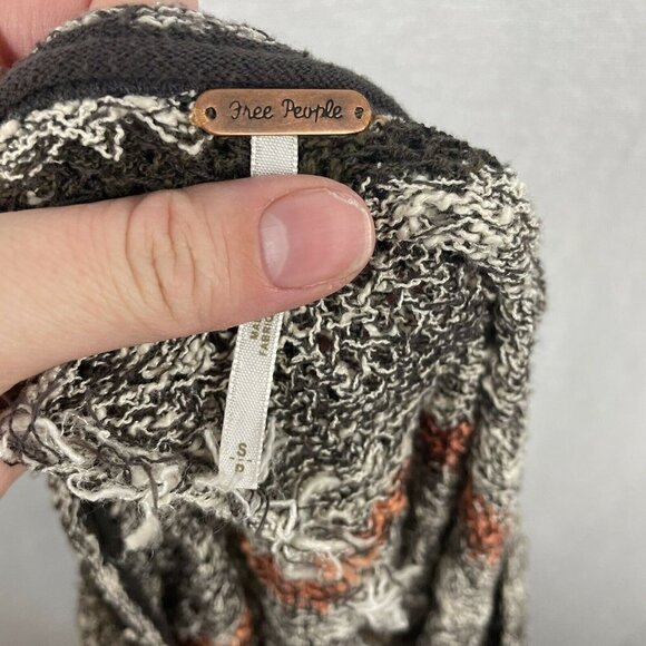 Free People Split Back Striped Tunic Frayed top - Picture 8 of 9